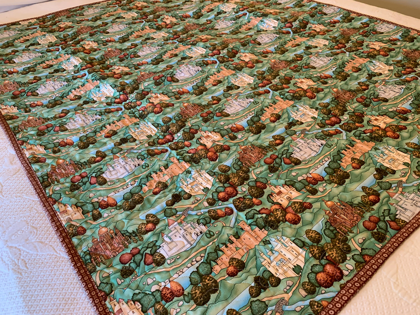 'Enchanted Kingdom' Cot/Throw/Lap Quilt #118 106cm x 130cm