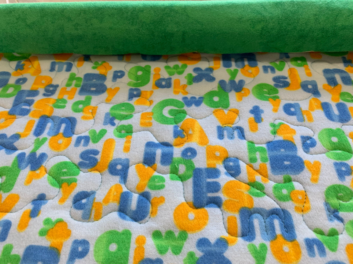'ABC Flannel' Cot/Throw/Lap Quilt #43 - 103cm x 123cm