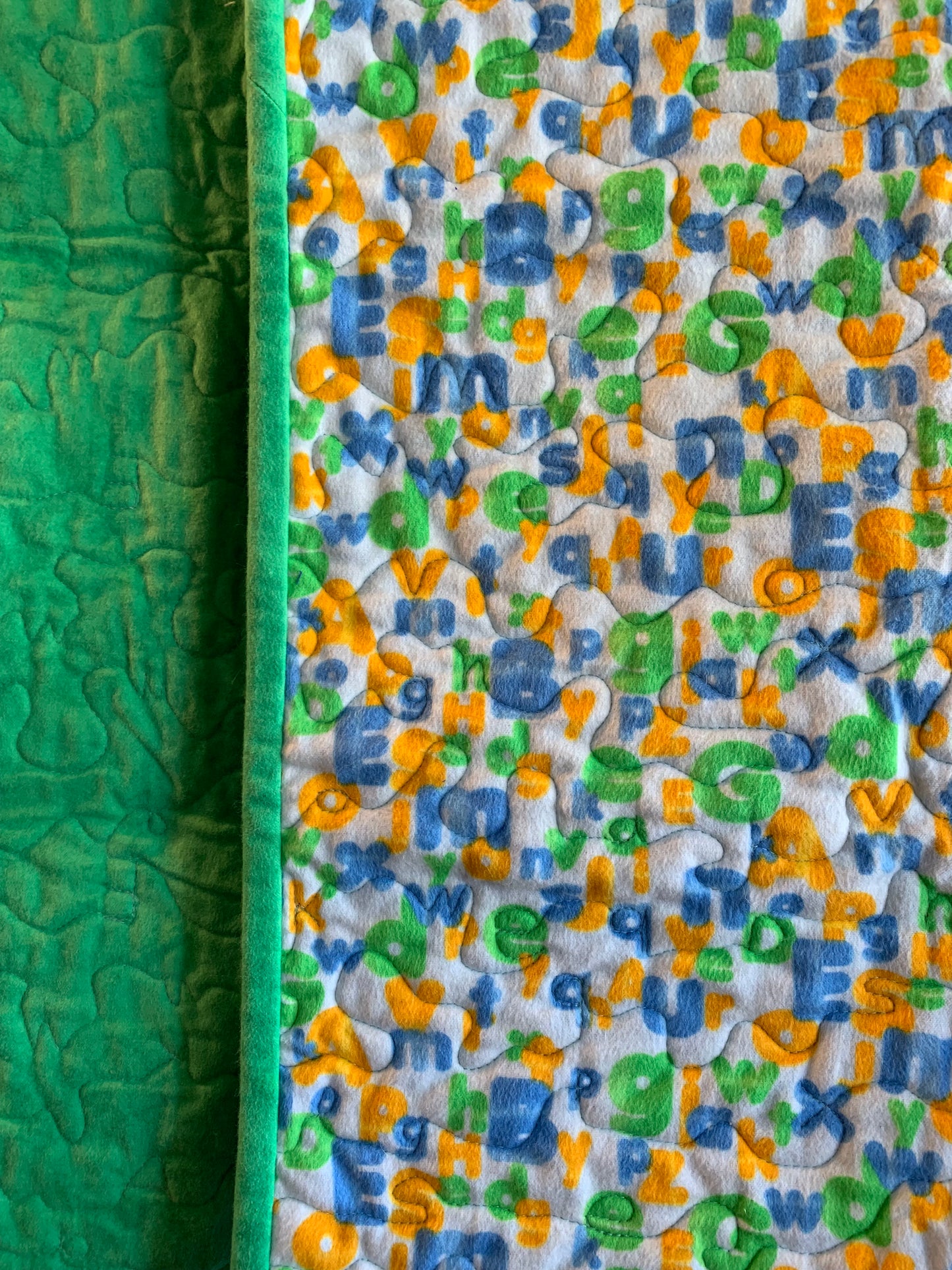 'ABC Flannel' Cot/Throw/Lap Quilt #43 - 103cm x 123cm