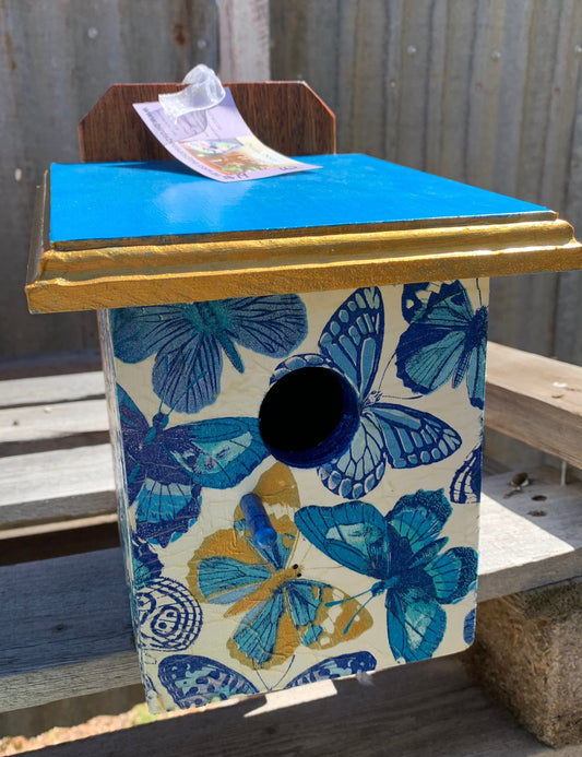 'Blue Butterflies' Sparrow Box #162