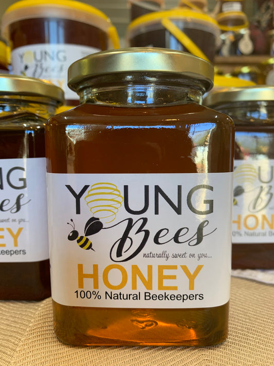 500gm Square Glass Jar of Honey