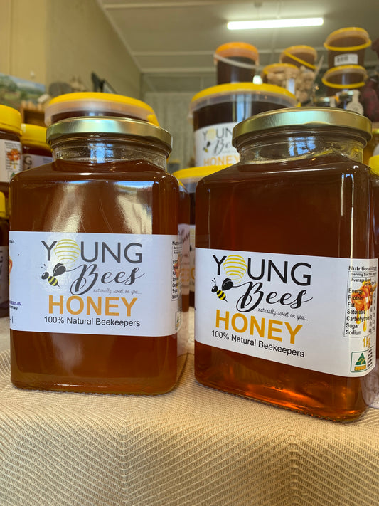 1kg Square Glass Jar of Honey