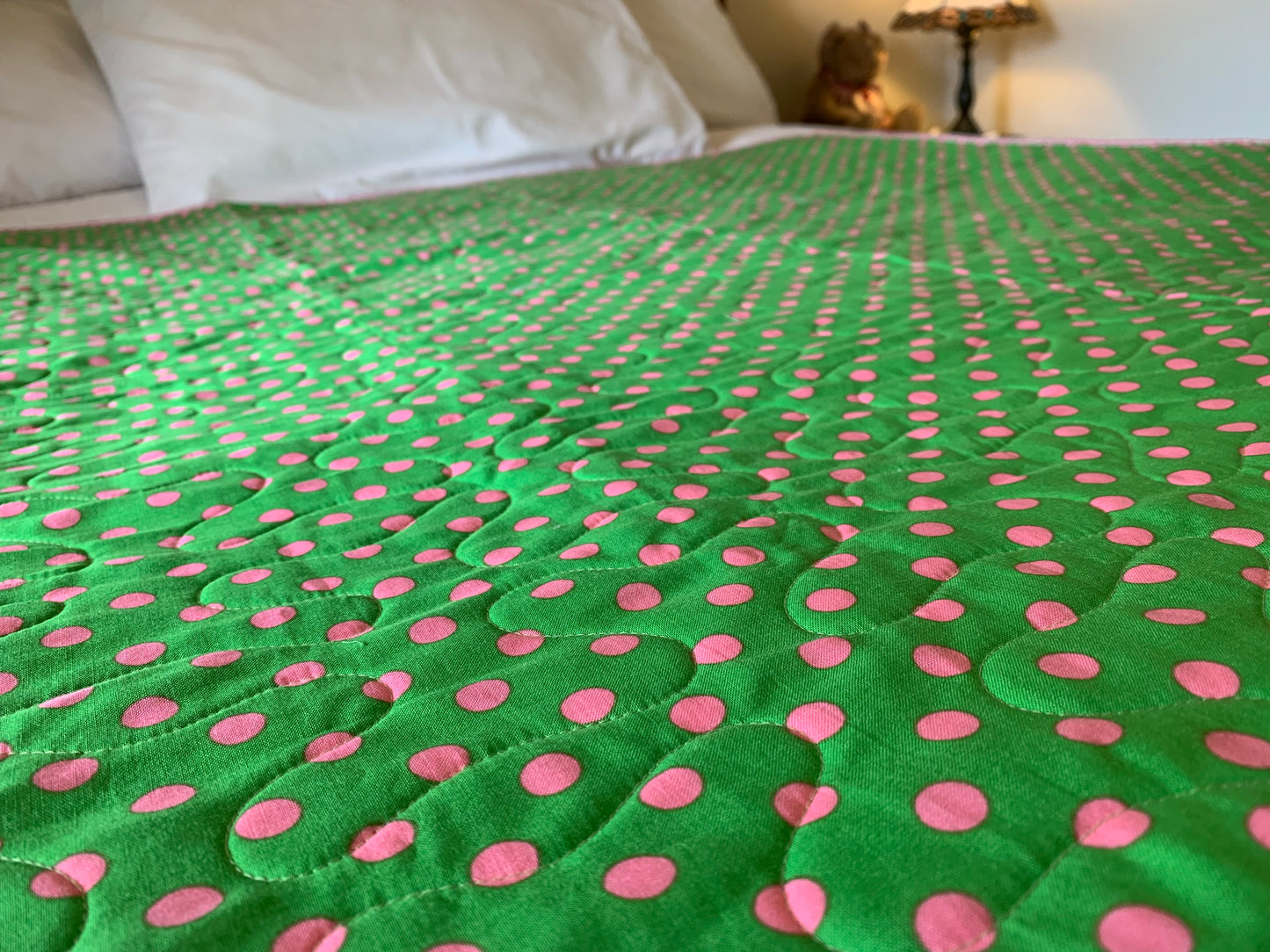 'Licorice Dots' Cot/Throw/Lap Quilt #128 103cm x 124cm