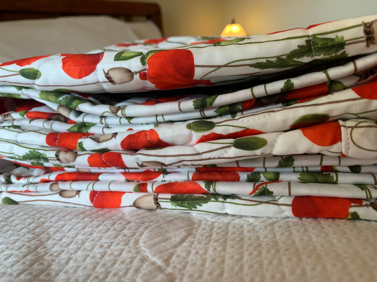 'Poppies' Cot/Throw/Lap Quilt #127 104cm x 124cm